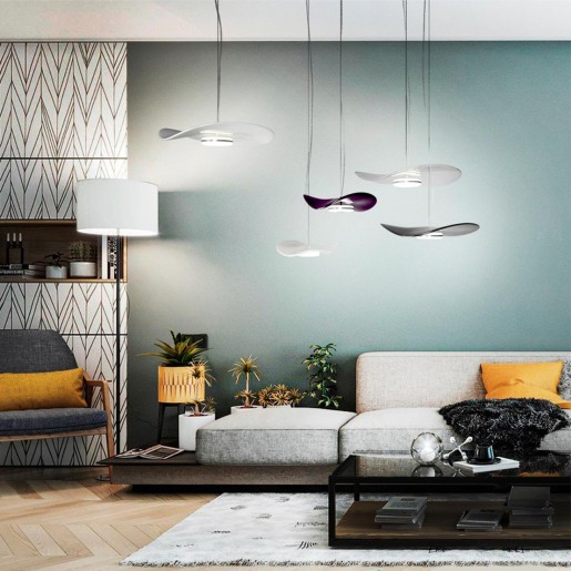 4857/13L L-VISION ODL_EX21 никель/бордовый/стекло Подвес LED 1*13W 4000K FLUENT