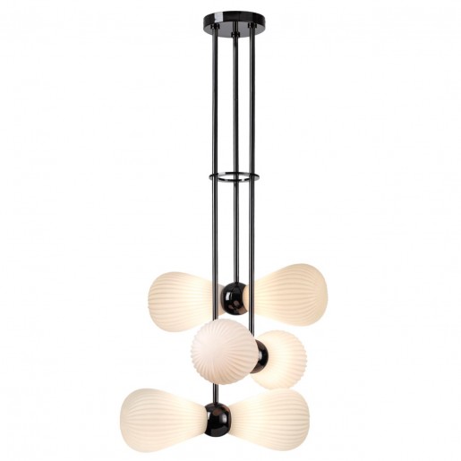 5418/6 MODERN ODL_EX23 19 черный хром/белый матовый/металл/стекло Подвес E14 6*40W ELICA