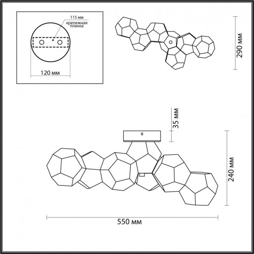 4305/36CL HIGHTECH ODL22 165 золото Потолочный светильник LED 36W 2160Лм IP20 BINGO