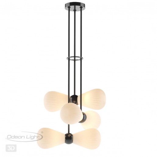 5418/6 MODERN ODL_EX23 19 черный хром/белый матовый/металл/стекло Подвес E14 6*40W ELICA