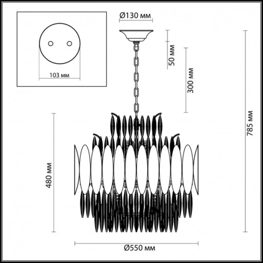 4123/16 ODL19 438 золото/хрусталь Люстра E14 16*40W VALETTA