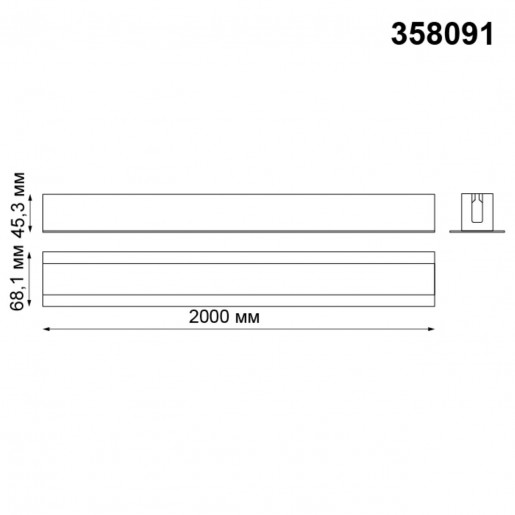 358091 NT19 017 серебро Встраиваемый профиль IP20 SABRO