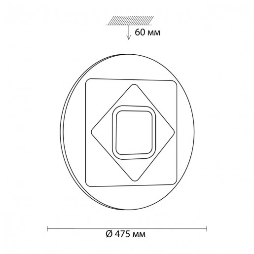 3037/EL SN 013 св-к COVA пластик LED 72Вт+12Вт RGB 3000-6500K D475 IP43 пульт ДУ