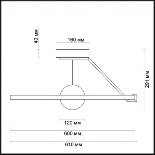 4032/40CL ODL18 75 черный/хром Люстра потолочная IP20 LED 40W 220V LOND