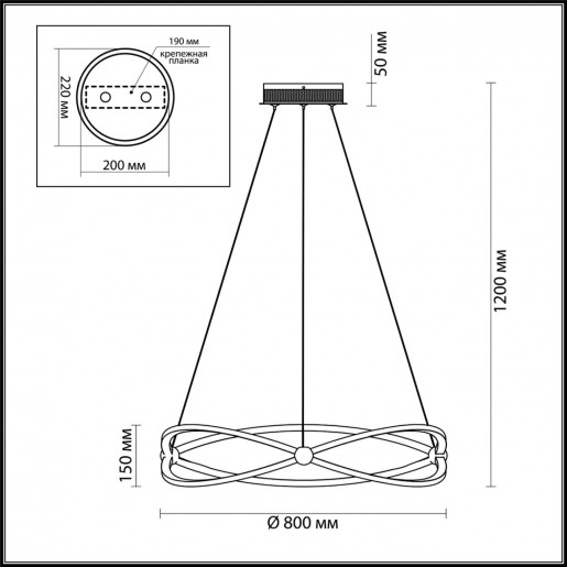 4730/54L ODL20 48 золотой/прозрачный Люстра LED 4000K 54W 220V LESLA