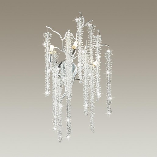 5004/3W HALL ODL23 485 серебристый/прозрачный металл/хрусталь Бра G9 3*40W BANCHE