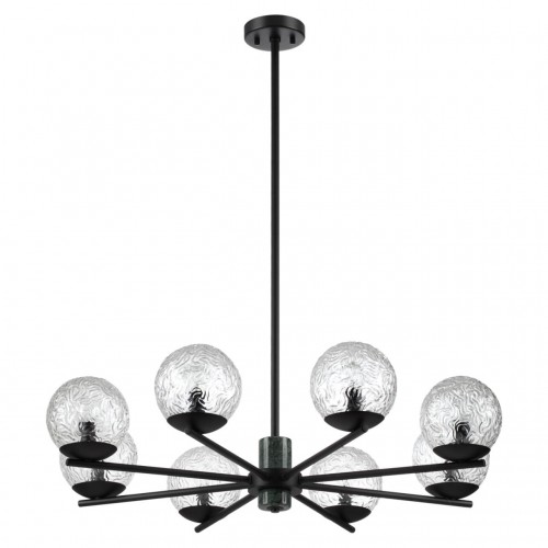 5026/8 MODERN ODL23 389 черный матовый/темно-зеленый/прозрачный металл/мрамор/стекло Люстра E14 8*40W GREENI