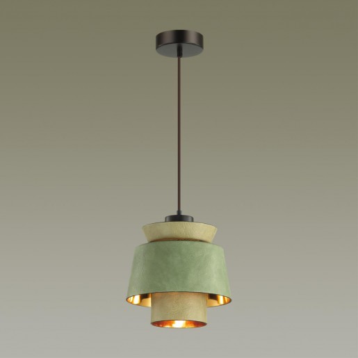 4992/1A PENDANT ODL23 287 зеленый/золотой/металл/кожа Подвес E27 60W KRESSA