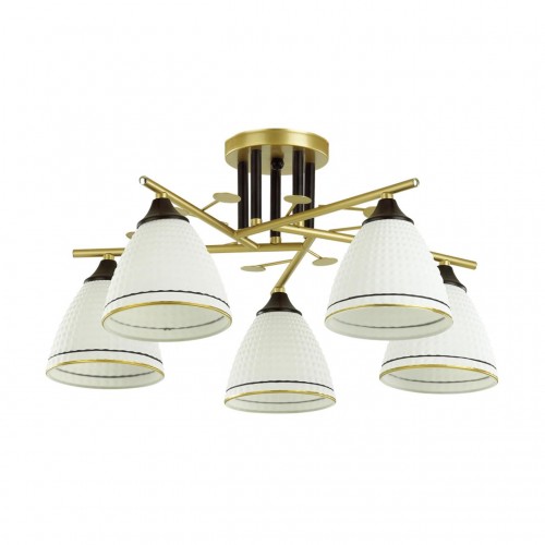 4544/5C COMFI LN21 050 матовое золото, черный, белый Люстра потолочная E27 5*60W 220V BECKY