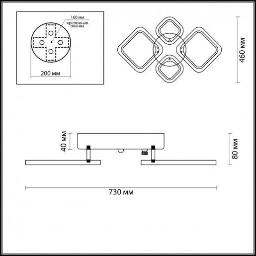 4521/72CL LN20 коричневый Люстра потолочная LED 72W 220V KAMI