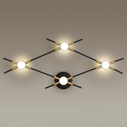 3906/13WL L-VISION ODL21 045 черн/золот/металл Настен. cветильник IP20 LED 13W 1040Лм 4000К COSTELLA