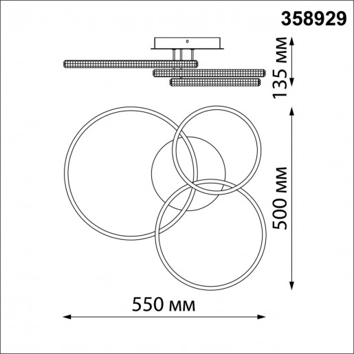 358929 OVER NT22 000 белый Светильник накладной светодиодный IP20 LED 48W 220V CALM