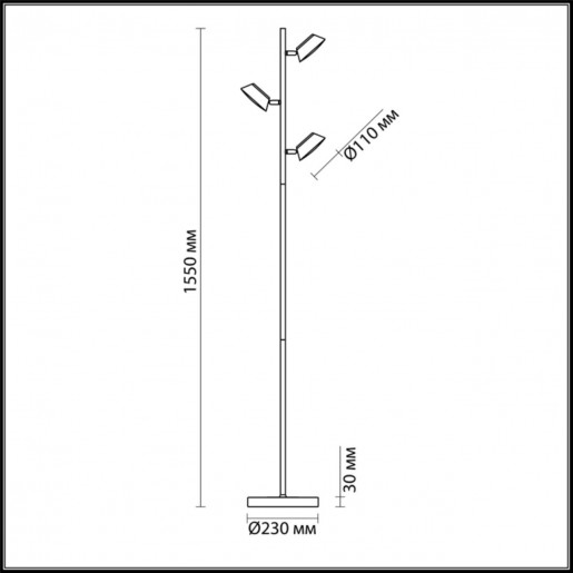 3747/15FL LN19 041 чёрный Торшер LED 3*15W 220V JILL