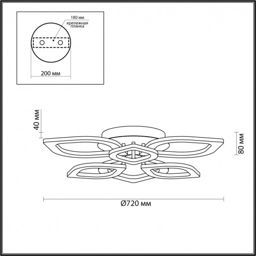 4581/99CL LEDIO LN21 черный, золотой Люстра потолочная LED 174W 8220Лм 3000-6000K 220V HONEY