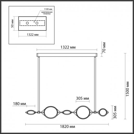 4995/50L L-VISION ODL23 377 матов.золотой/черный Люстра LED 50W 3000K VIKEMA