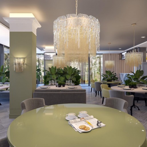 4634/6 ODL20 475 золото/стекло/металл.цепочки Люстра E14 6*40W 220V BRITA