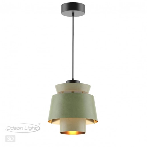 4992/1A PENDANT ODL23 287 зеленый/золотой/металл/кожа Подвес E27 60W KRESSA
