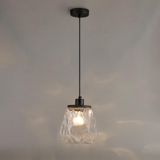 4996/1 MODERN ODL23 303 черный/прозрачный/металл/стекло Подвес E27 1*40W CAPRA