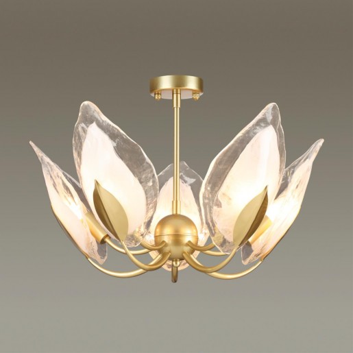 4924/5 HALL ODL22 371 матов.золотой/белый/стекло Люстра E14 5*40W MOKARTA