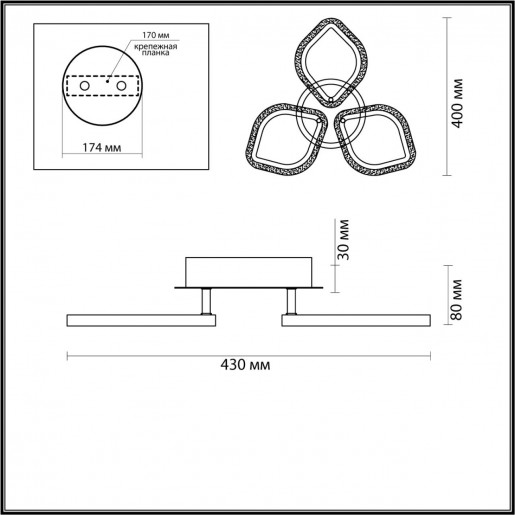 5202/54CL LEDIO LN22 025 белый Люстра потолочная LED 54W 3000-6000К 3113Лм 220V MAGNOLIA