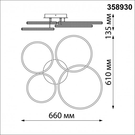 358930 OVER NT22 000 белый Светильник накладной светодиодный диммируемый (пульт ДУ в комплекте) IP20 LED 3000~6000К 60W 220V CALM