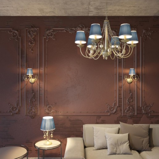 3921/6 ODL18 528 бронза/ткань/стекло Люстра IP20 E14 6*40W 220V NIAGARA