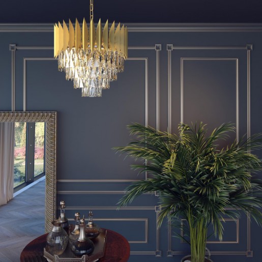 4124/15 ODL19 439 золото/хрусталь Люстра E14 15*40W VALETTA