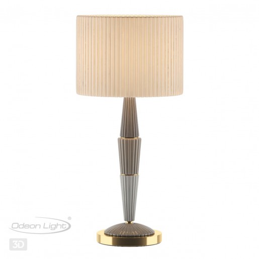 5403/1T CLASSIC ODL_EX23 33 бронзовый/светло-коричневый/кремовый металл/керамика/ткань Настольная лампа E27 1*60W LATTE