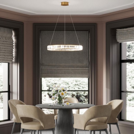 5015/45L L-VISION ODL23 425 золотой/прозрачный металл/хрусталь Люстра LED 45W 4000K 5350Лм VEKIA