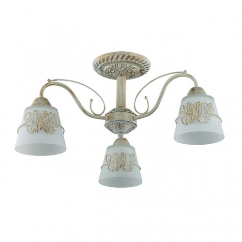 3003/3C LN16 205 белый/зол. патина/стекло/метал.декор Люстра потолочная E14 3*40W 220V VEVA