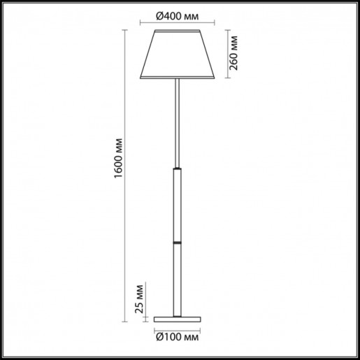 3703/1F LN18 100 античная бронза, дерево Торшер E27 60W 220V ROBIN
