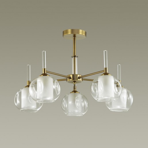 4432/5C LN20 151 античный коричневый, стекло Люстра потолочная E14 5*40W 220V HAZEL