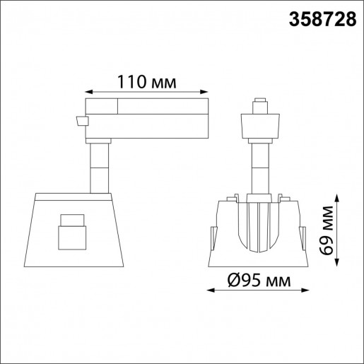 358728 PORT NT21 066 черный/золото Однофазный трековый светодиодный светильник IP20 LED 4000K 20W 100-265V KNOF