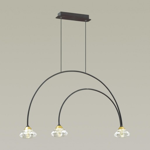 4100/3 ODL19 65 черный/прозрачный Подвес G9 3*5W ARCO