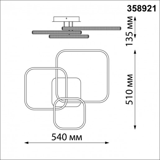 358921 OVER NT22 000 белый Светильник накладной светодиодный IP20 LED 54W 220V CALM