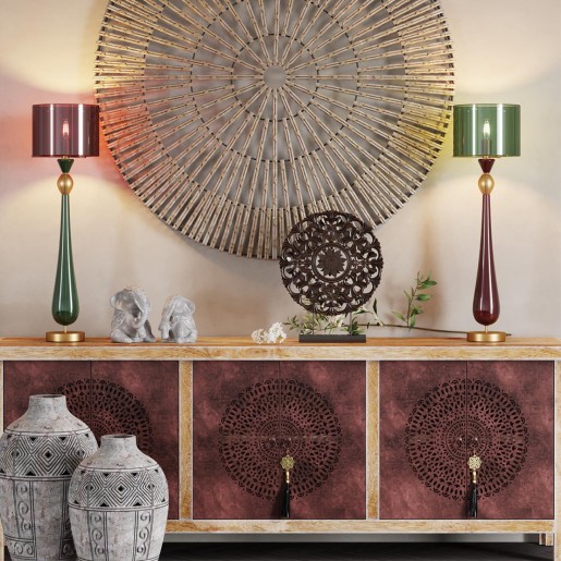 4868/1T STANDING ODL_EX22 21 золотой/бордовый/стекло База для высокой лампы E27 1*60W TOWER