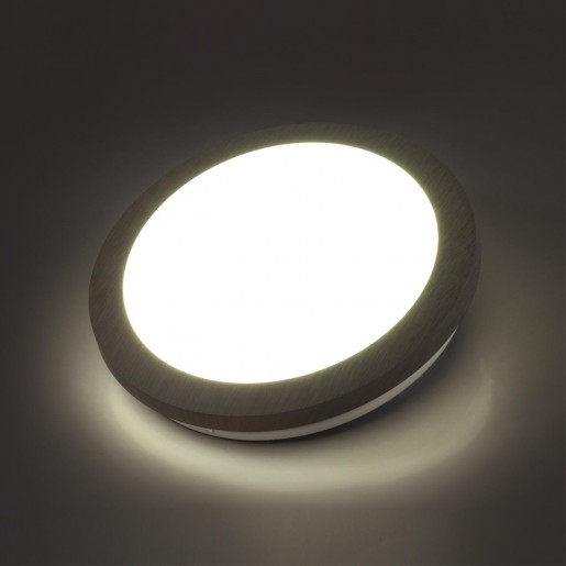 7606/CL PALE SN 023 Светильник пластик/белый/коричневый под дерево LED 30Вт без ДУ 4000К D340 IP43 KAFA
