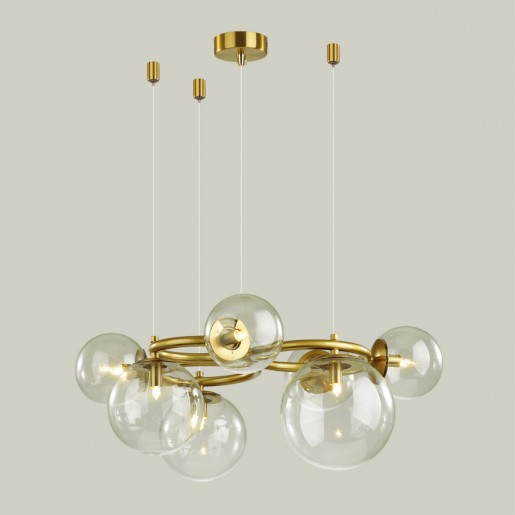 4276/7 MODERN ODL21 207 прозр/стекло/золотистый Подвесной светильник IP20 G9 7*40W NUVOLA