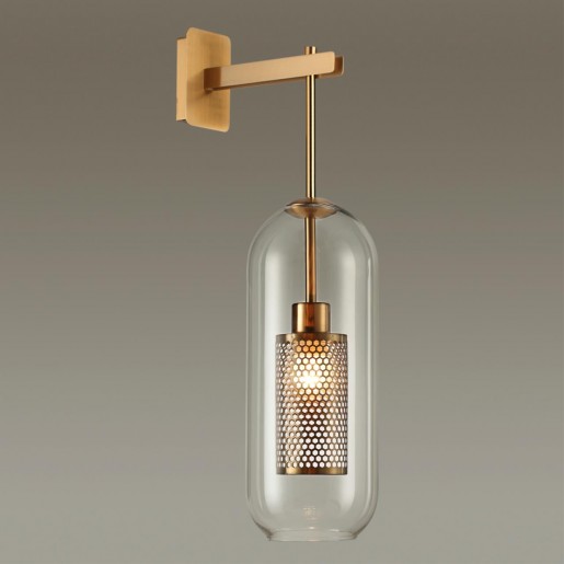 4940/1W PENDANT ODL22 235 античн.бронза/металл/прозрачный/стекло Бра E27 1*40W CLOCKY