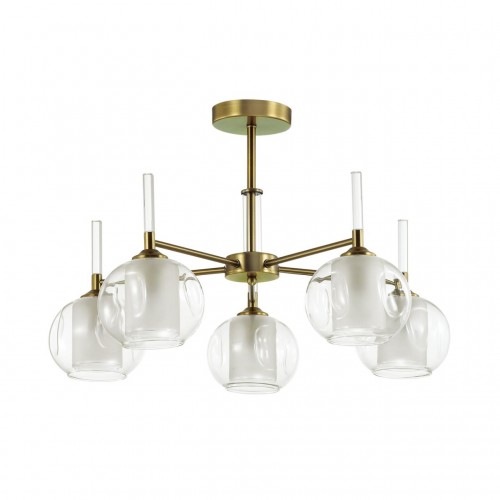 4432/5C LN20 151 античный коричневый, стекло Люстра потолочная E14 5*40W 220V HAZEL