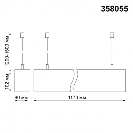 358055 NT19 053 белый Подвесной светильник IP20 LED 4000К вверх 20W + вниз 30W 220V ITER