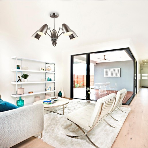 3589/5C LN18 117 черный хром Люстра на штанге E27 5*60W 220V KRIYA