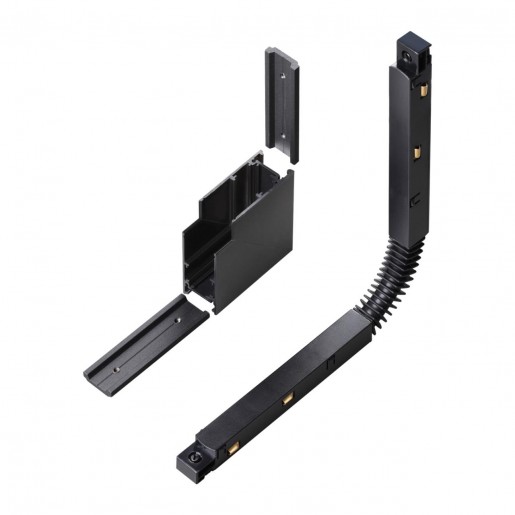 135124 SHINO NT21 033 черный Соединитель с токопроводом для шинопровода Г-образный IP20 48V FLUM