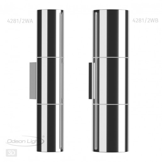 4281/2WA HIGHTECH ODL22 163 хром/металл Настенный светильник IP44 LED E27 max 2*7W BAZEL