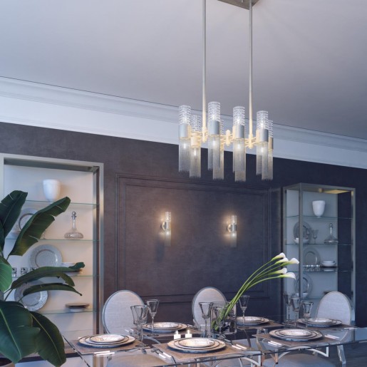 4631/16 ODL20 419 серебристый/стекло/металл.цепочки Люстра G9 16*5W 220V PERLA