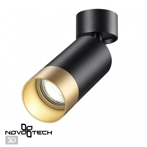 370871 OVER NT22 черный/золото Светильник накладной IP20 GU10 9W 220V SLIM