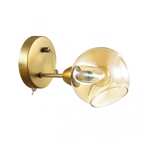 4435/1W LN20 046 античный коричневый, стекло Бра с выкл. E14 1*40W 220V AMBER