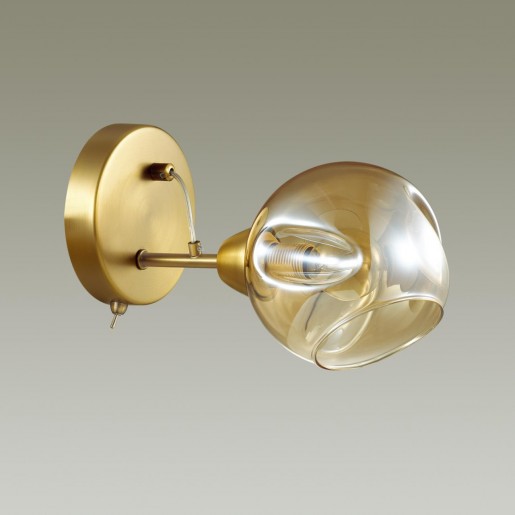 4435/1W LN20 046 античный коричневый, стекло Бра с выкл. E14 1*40W 220V AMBER