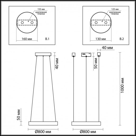 3885/45LG ODL20 21 золотист/металл Подвесн. свет-к LED 4000K 45W (2 вида крепл.) 220V BRIZZI