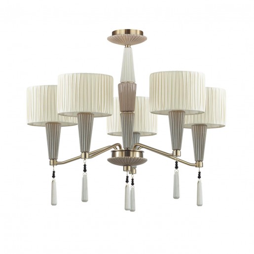 5403/5 CLASSIC ODL_EX23 33 бронзовый/светло-коричневый/кремовый металл/керамика/ткань Люстра E14 5*40W LATTE